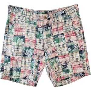 Charleston Threads Patchwork Plaid Shorts Mens 38 Multicolor‎ Madras